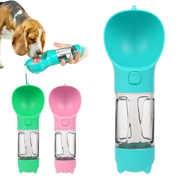 300ML Portable Pet Water Bottle with Poop Shovel Garbage Bags Travel Outdoor Dog Cats Feeders Sport Drinking Water Bottles | Vimost Shop.
