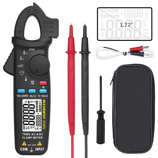 Mini Digital Clamp Meter ACM91 True RMS DC AC Current Voltage Auto Range Temperature Capacitance Multimeter | Vimost Shop.