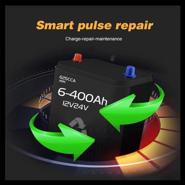 Intelligent Automatic Battery Charger 12V/24VReconditioner Pulse Repair with Digital Display for Car Cell Motorcycle AGM Battery | Vimost Shop.