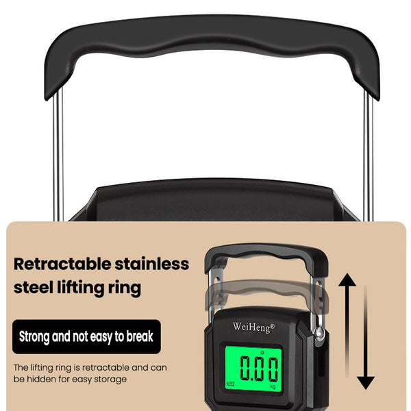 WeiHeng A27L/A27L-B 75kg/10g Rechargable with Tapes Length Measure Hook Scale High Precisions Five Units Switch with Backlight | Vimost Shop.
