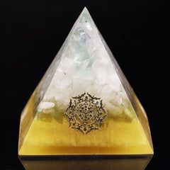 Orgonite Pyramid Orgone Healing Energy Natural Crystal  Fluorite Resin Crafts Growth Wisdom Charm Pyramid Jewelry Bring Chakra