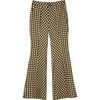 Yellow Plaid High Waist Casual Women Flare Pants Spring ELF British Chic Korean Ladies Basic Daily Trouser
