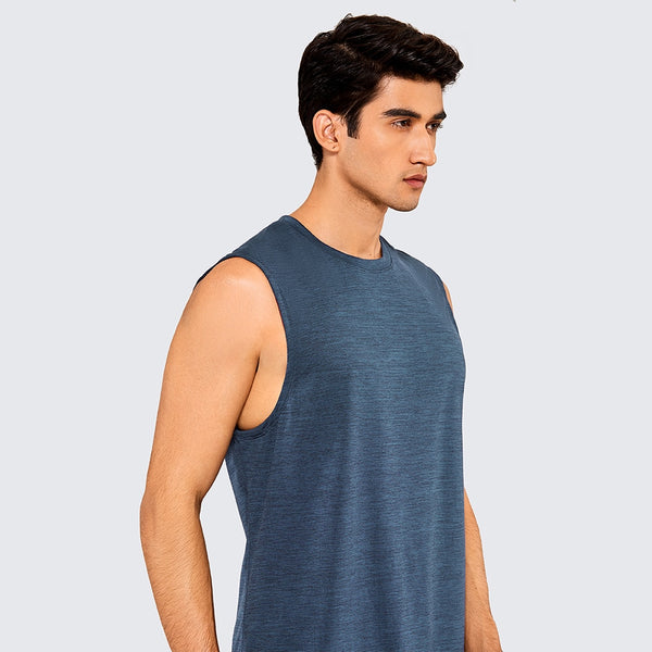 Men's Moisture-wicking Sleeveless Shirts Muscle Tank Lightweight Pima Cotton Workout Tank Tops