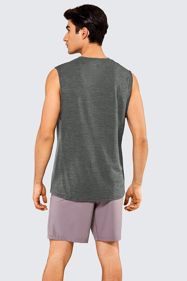 Men's Moisture-wicking Sleeveless Shirts Muscle Tank Lightweight Pima Cotton Workout Tank Tops