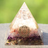 Orgone Pyramid Clear White Crystal Point With Strawberry Crystal Amethyst Opal Energy Symbol Pyramide Emf Protection | Vimost Shop.