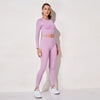 Yoga Set Seamless Women's Sportswear Workout Clothes Athletic Wear Gym Legging Fitness Bra Crop Top Long Sleeve Sports Suits