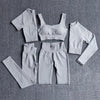 Yoga Set Seamless Women's Sportswear Workout Clothes Athletic Wear Gym Legging Fitness Bra Crop Top Long Sleeve Sports Suits