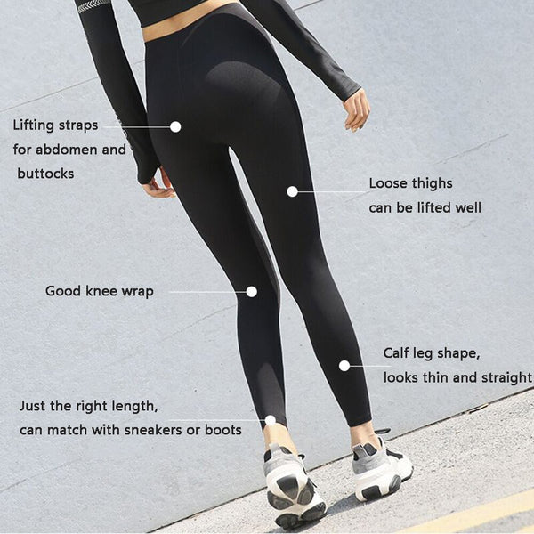 Hip Lift Shaping Yoga Pants High Waist Stretchy Gym Leggings Fitness Workout Tights Push Up Running Leggins Black Sports Pant | Vimost Shop.