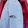 Solid High Waist Washed Casual Denim Jeans Woman,Spring ELF Pure Ripped Hole Diamond Beaded Ladies,Daily Trousers