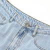 Solid High Waist Washed Casual Split Hem Flare Jeans Women,Spring Pure Letter Embroidery Ladies Basic Daily Trouser