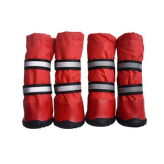4pcs/set Antiskid Puppy Shoes Soft-soled Dog Shoes Waterproof Soft Pet Paw Care Pet Accessories Chihuahua Yorkie Shoes