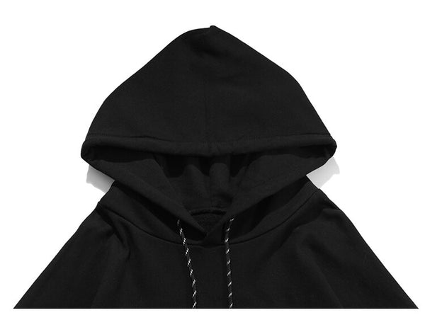 Hoodie Men Hit Color Letter Patch Hooded Sweatshirt Pullover Spring Harajuku College Style Simple All-match Streetwear