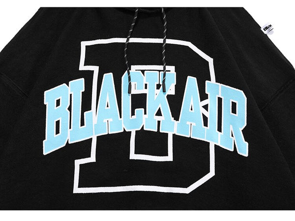 Hoodie Men Hit Color Letter Patch Hooded Sweatshirt Pullover Spring Harajuku College Style Simple All-match Streetwear