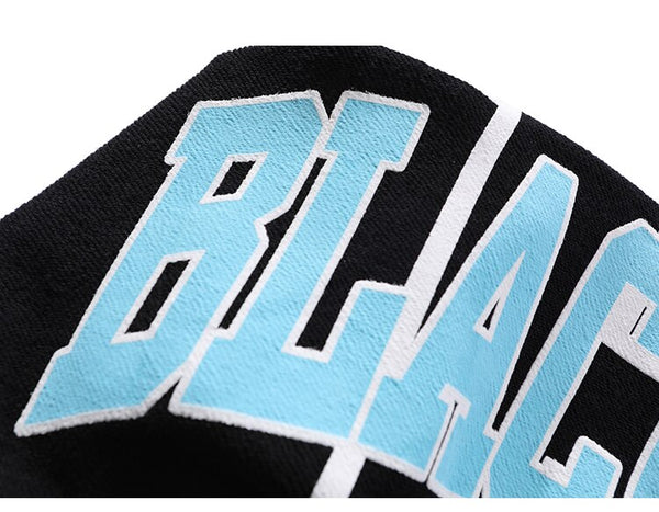 Hoodie Men Hit Color Letter Patch Hooded Sweatshirt Pullover Spring Harajuku College Style Simple All-match Streetwear