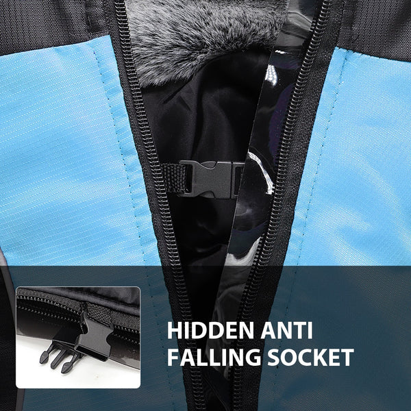 Thick Dog Coat Clothes Reflective Dogs Harness Clothes Vest Waterproof Pet Clothing With Fur Collar Large Dogs Jacket Outfit