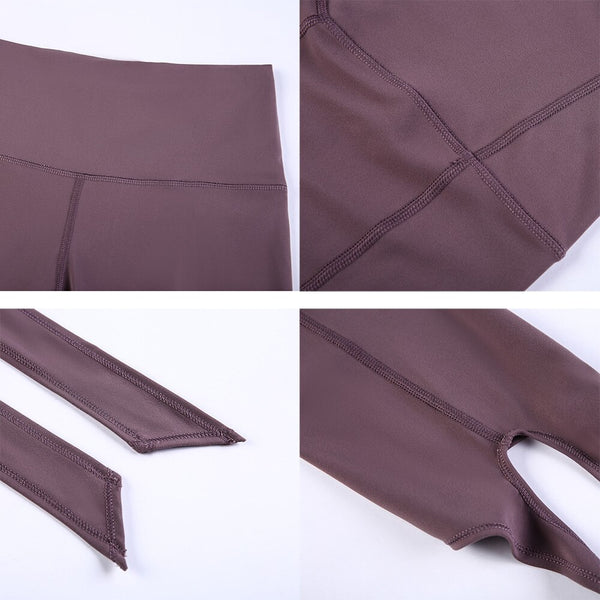 JUST A TIE Naked Feel Yoga Dancer Capri Pants Women 4-way Stretch Sport Cropped Tights Legging with Inner Pocket 21