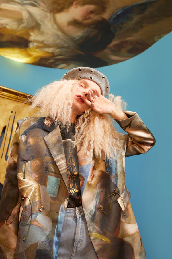 Graphic Chic Single Breasted Korean Blazer Women Jacket Spring ELF Causal Feminism Oversize Female Daily Outwears