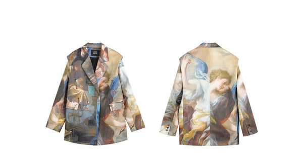 Graphic Chic Single Breasted Korean Blazer Women Jacket Spring ELF Causal Feminism Oversize Female Daily Outwears