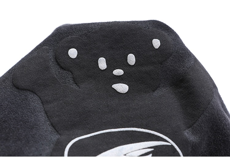 Men Funny Bear Letter Print Hoodie Sweatshirt Men Casual Cozy Oversized Pullover High Street Harajuku Couple Streetwear
