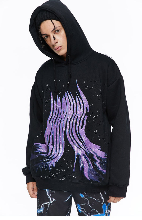 Hoodies Men Hip Hop Graffiti Letter Print Hooded Streetwear Winter Casual Plus Velvet Warm High Street Couple Pullover