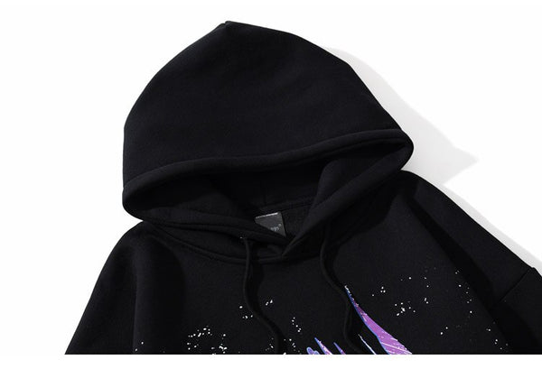 Hoodies Men Hip Hop Graffiti Letter Print Hooded Streetwear Winter Casual Plus Velvet Warm High Street Couple Pullover