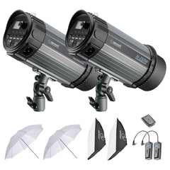 Studio Strobe Flash Photography Lighting Kit:Monolight,Softbox,Translucent Umbrella for Video Portrait Location Shooting