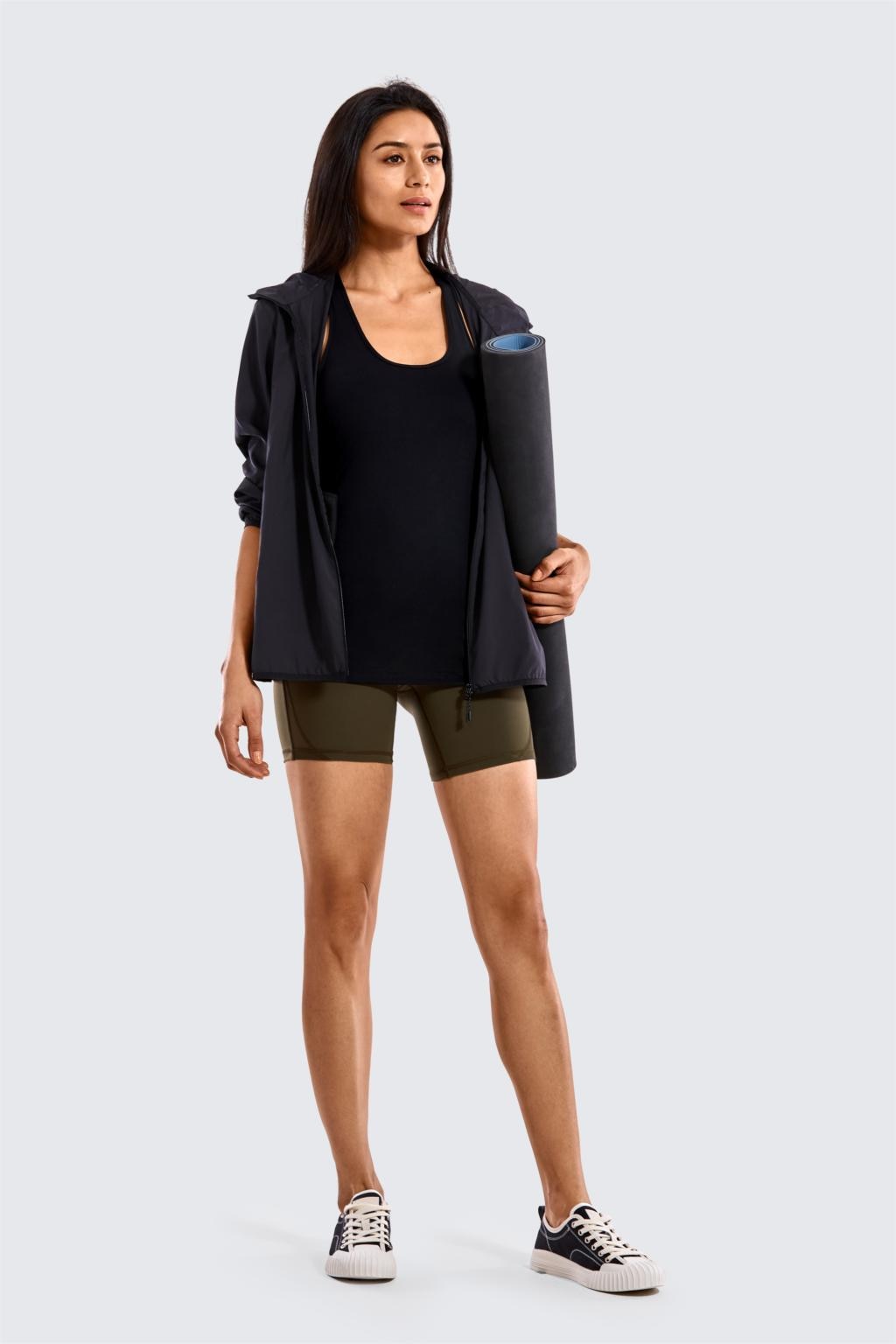 Women's Yoga Brushed Tank Tops with Built in Bra Racerback Activewear Sports Shirts