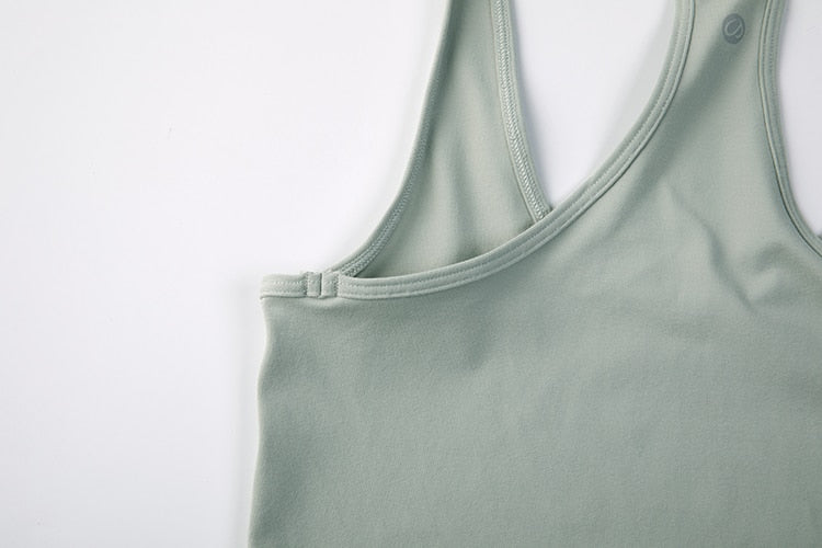 Racerback Workout Tank Tops for Women Long Athletic Yoga Tops Sleeveless Shirts Slim Fit