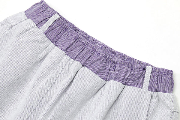 Solid High Waist Washed Casual Harem Jeans Women,Spring Pure Purple Ripped Hole Ladies Basic Daily Trousers