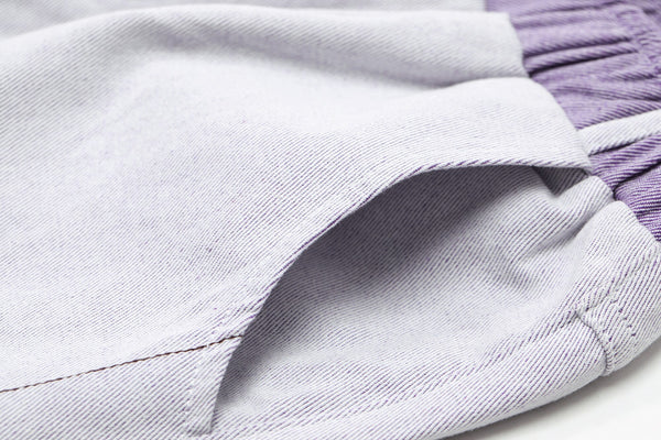 Solid High Waist Washed Casual Harem Jeans Women,Spring Pure Purple Ripped Hole Ladies Basic Daily Trousers