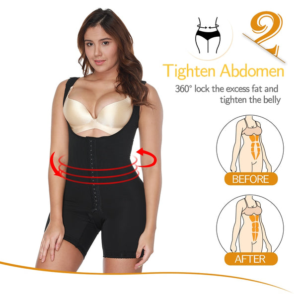 Women Shapewear Tummy Control Bodysuit Fajas Colombianas Full Body Shaper Slimming Underwear Mid Thigh Slimmer Waist Cincher | Vimost Shop.