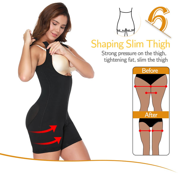 Women Shapewear Tummy Control Bodysuit Fajas Colombianas Full Body Shaper Slimming Underwear Mid Thigh Slimmer Waist Cincher | Vimost Shop.