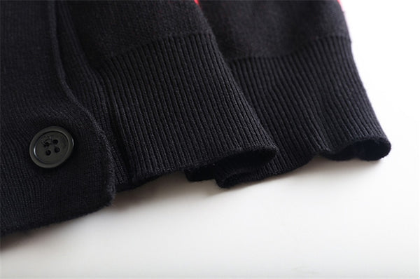 Love Heart Pattern Warm Sweater Jackets Spring Autumn Women Elegant Knitting Vintage V Neck Loose Thick Cardigan Coat