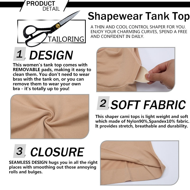 Tank Tops for Women with Built in Bra Shelf Bra Casual Wide Strap Basic Camisole Sleeveless Top Shaper with Removable Bra | Vimost Shop.