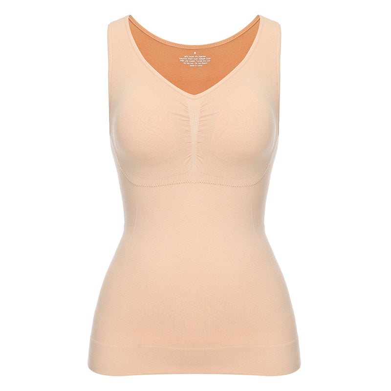 Tank Tops for Women with Built in Bra Shelf Bra Casual Wide Strap Basic Camisole Sleeveless Top Shaper with Removable Bra | Vimost Shop.