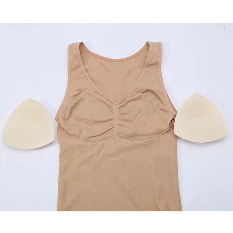 Tank Tops for Women with Built in Bra Shelf Bra Casual Wide Strap Basic Camisole Sleeveless Top Shaper with Removable Bra | Vimost Shop.