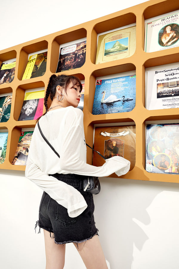 Harajuku Letter Print Casual T-Shirts Women,Summer ELF Vintage Full Sleeve Female Basic Daily Knitwear Tops
