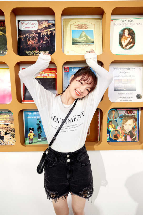 Harajuku Letter Print Casual T-Shirts Women,Summer ELF Vintage Full Sleeve Female Basic Daily Knitwear Tops