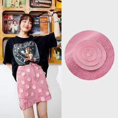 Solid Pure High Waist Applique Casual Women Mini Skirts,Spring Vintage Stylish Sexy Ladies Daily Denim Bottom