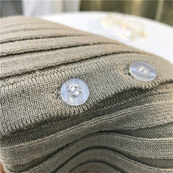 Women Button Up Ribbed Sweater Shirt Cropped Knit Cardigans Korean Knitting Crop Tops Streetwear