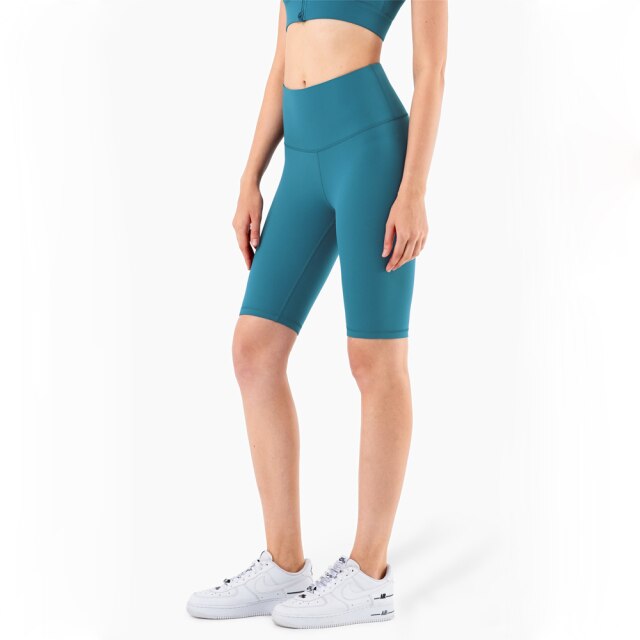 Second Skin Feel Workout Fitness Gym Biker Shorts Women High Waist Squat Proof Athletic Exercise Sport Shorts