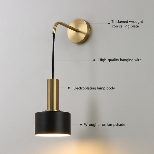 Nordic modern wall lamp E27 LED 110V 220V sconce light gold black indoor home kitchen bedroom living room decoration illumine