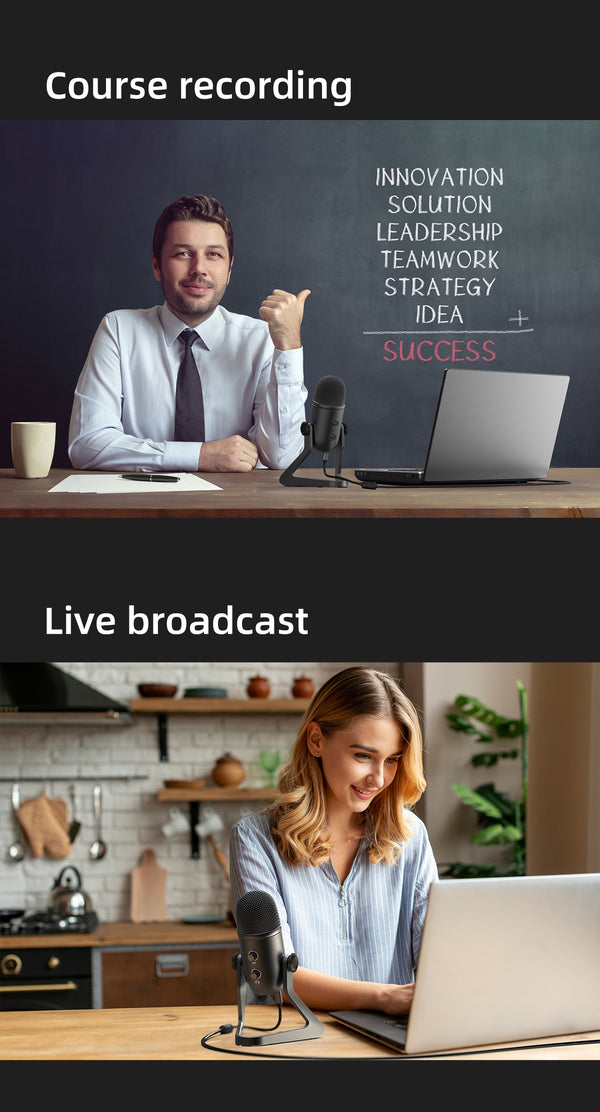 USB Microphone for Recording/Streaming/Gaming,professional microphone for PC,Mic Headphone Output&Volume Contro