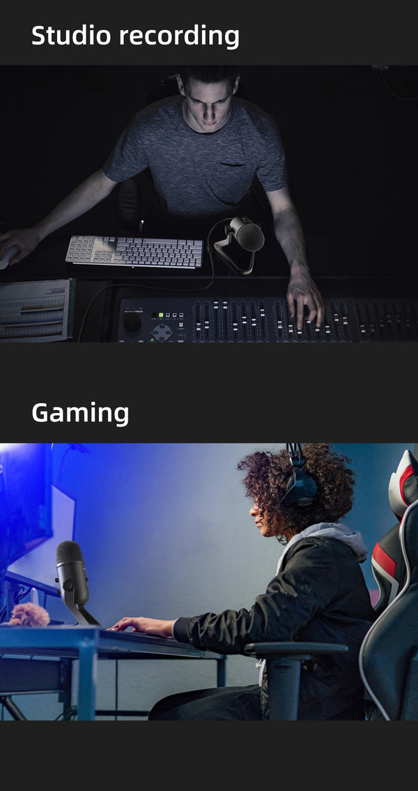 USB Microphone for Recording/Streaming/Gaming,professional microphone for PC,Mic Headphone Output&Volume Contro