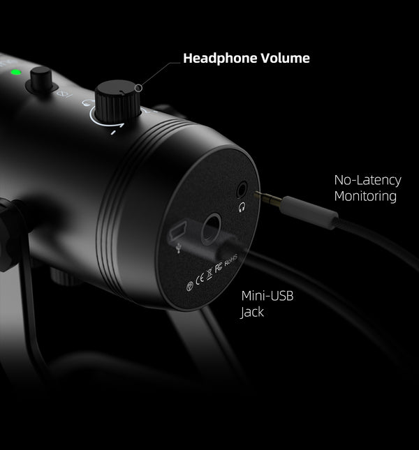 USB Recording Microphone Computer Podcast Mic for PC/PS4/Mac,Four Pickup Patterns for Vocals,Gaming,ASMR,Zoom-class