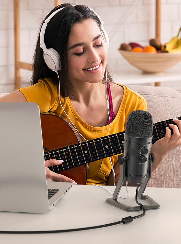 USB Recording Microphone Computer Podcast Mic for PC/PS4/Mac,Four Pickup Patterns for Vocals,Gaming,ASMR,Zoom-class