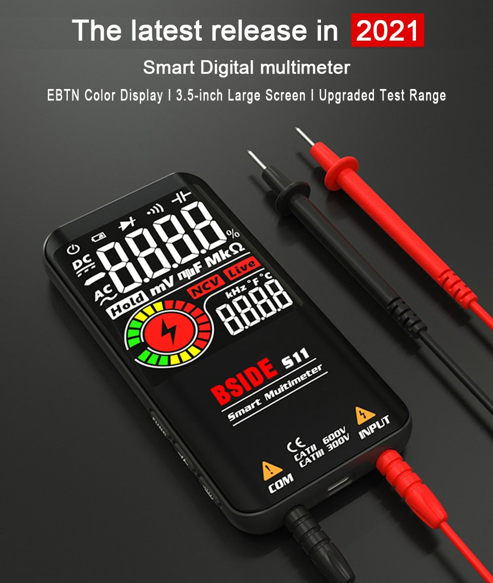 S10/11 Digital Multimeter 9999counts Smart DC AC Voltage Capacitor Ohm Diode NCV Hz Tester DMM with rechargeable battery | Vimost Shop.