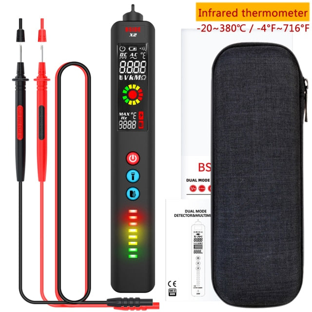 X1/X2 Voltage Detector Tester Smart Multimeter Non-contact Infrared Thermometer EBTN Display Live wire Test pencil Meter | Vimost Shop.