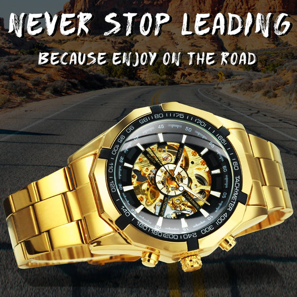 Watch Men Skeleton Automatic Mechanical Watch Gold Skeleton Vintage Man Watch Mens Watches