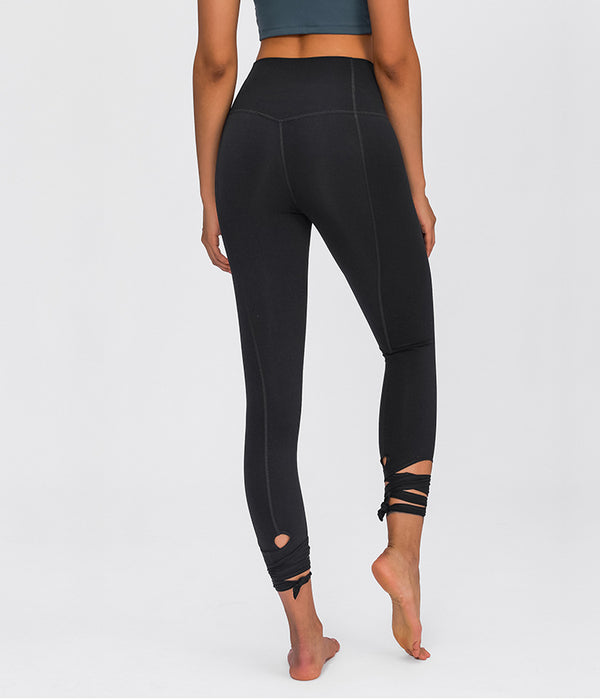 JUST A TIE Naked Feel Yoga Dancer Capri Pants Women 4-way Stretch Sport Cropped Tights Legging with Inner Pocket 21